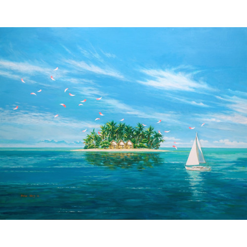Island - Sailboat