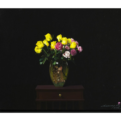 크림트꽃병에꽃